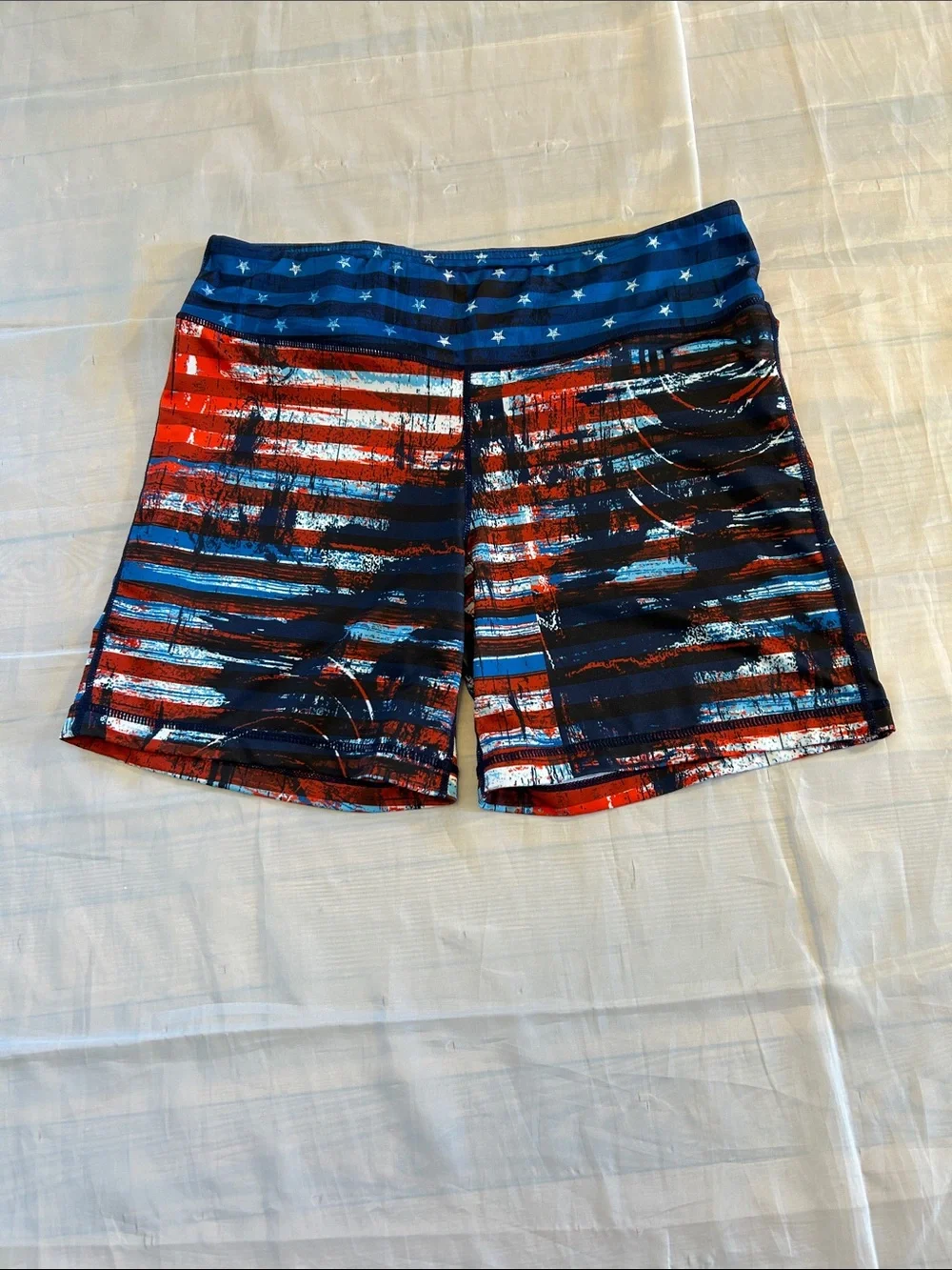 LAB mfs men’s swim trunks Red & Navy Striped Athletic Shorts